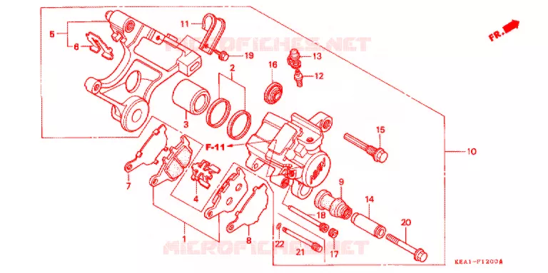ETRIER DE FREIN ARRIERE Honda MOTO 250 HORNET 1997  CB250FV