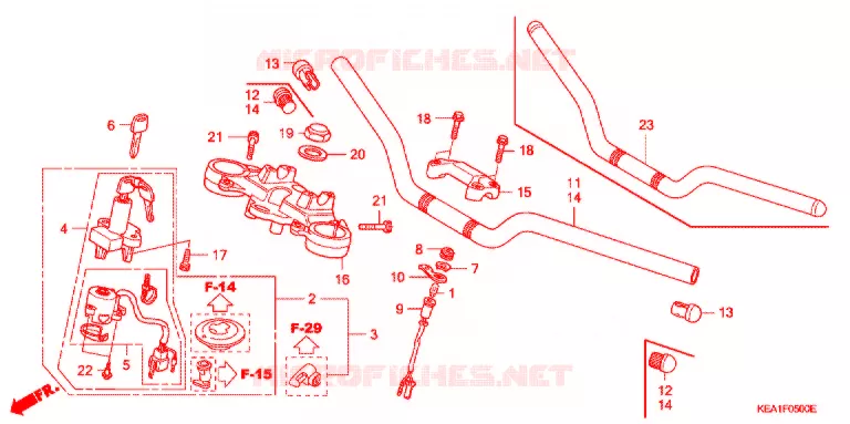 GUIDON - TE DE FOURCHE Honda MOTO 250 HORNET 1998  CB250FV