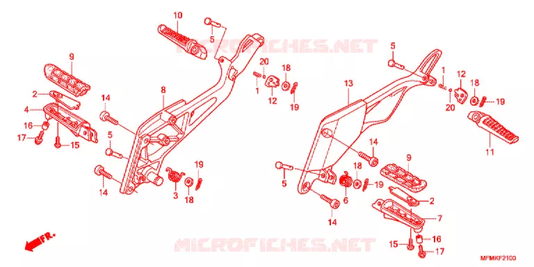 REPOSE PIED Honda MOTO 400 CB 2011  CB400AB