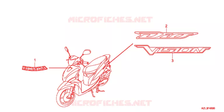 AUTOCOLLANTS Honda SCOOTER 110 VISION 2013  NSC110MPDC
