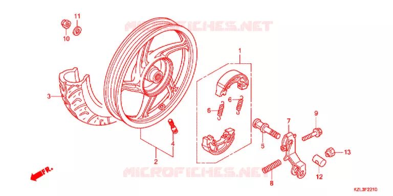 ROUE ARRIERE Honda SCOOTER 110 VISION 2012  NSC110MPDC