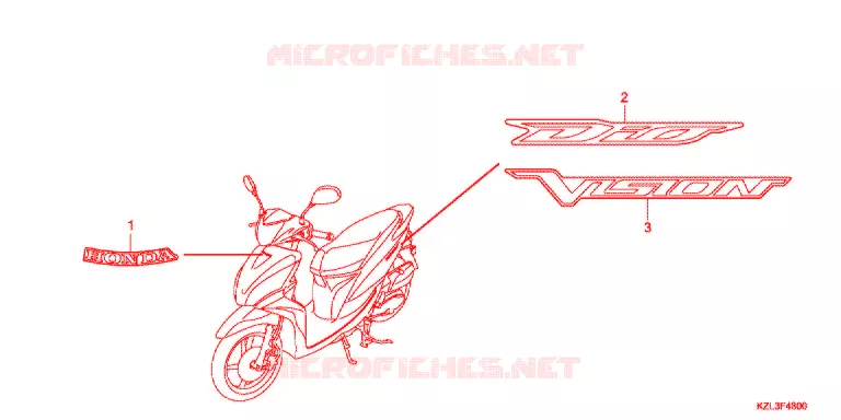 AUTOCOLLANTS Honda SCOOTER 110 VISION 2012  NSC110MPDC