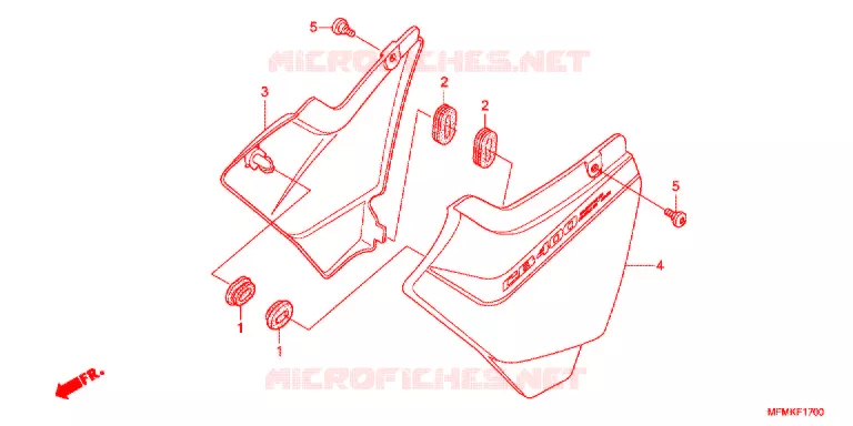 COUVERCLES LATERAUX Honda MOTO 400 CB 2012  CB400C