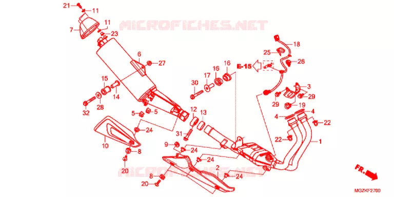 SILENCIEUX D'ECHAPPEMENT Honda MOTO 400 CB 2015  CB400FD