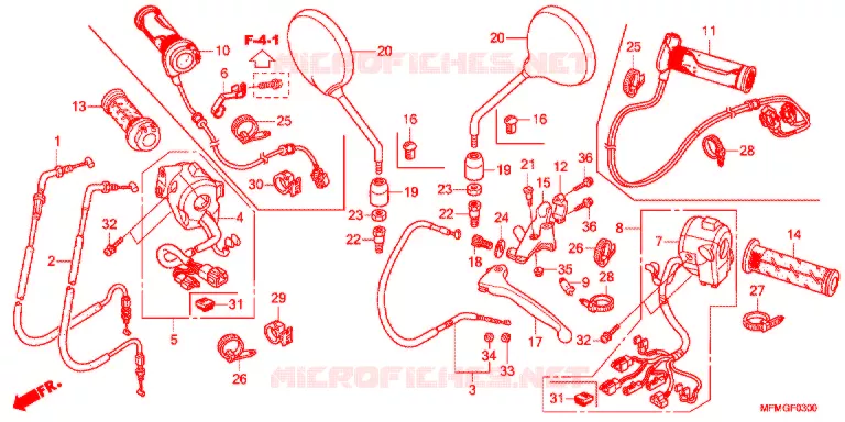LEVIER DE GUIDON - CABLE - COMMODO Honda MOTO 400 CB 2016  CB400G