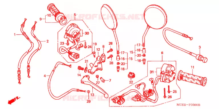 COMMODO - LEVIER - CABLE Honda MOTO 400 CB 2011  CB400L9
