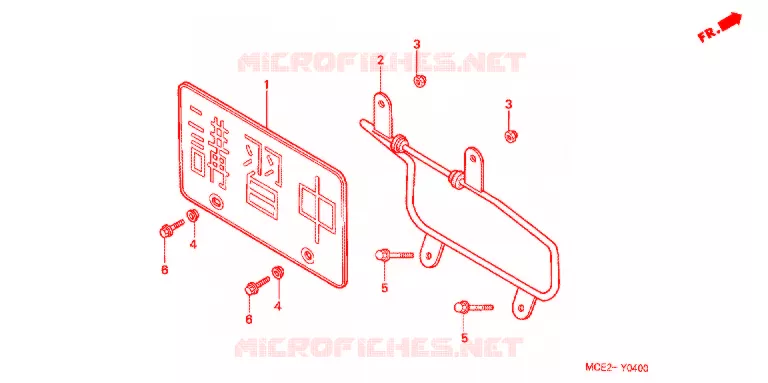 PLAQUE D'IMMATRICULATION Honda MOTO 400 CB 2010  CB400L9