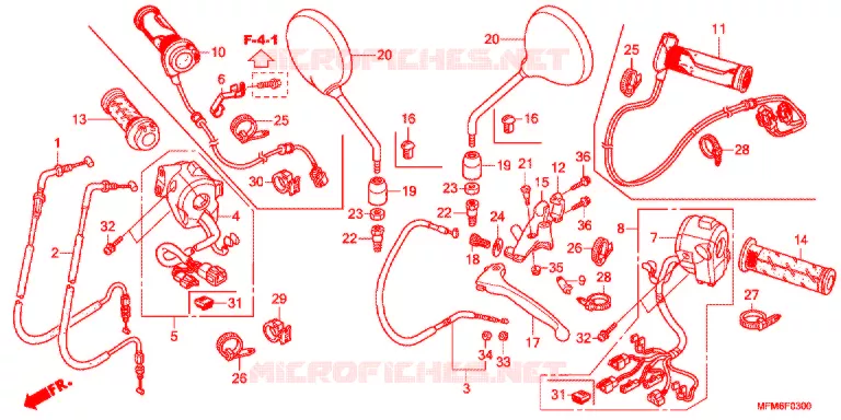 LEVIER DE GUIDON - CABLE - COMMODO Honda MOTO 400 CB 2015  CB400SAE