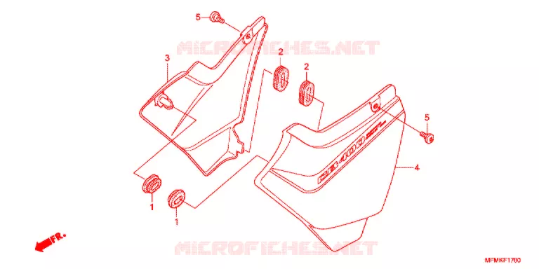 COUVERCLES LATERAUX Honda MOTO 400 CB 2012  CB400SC