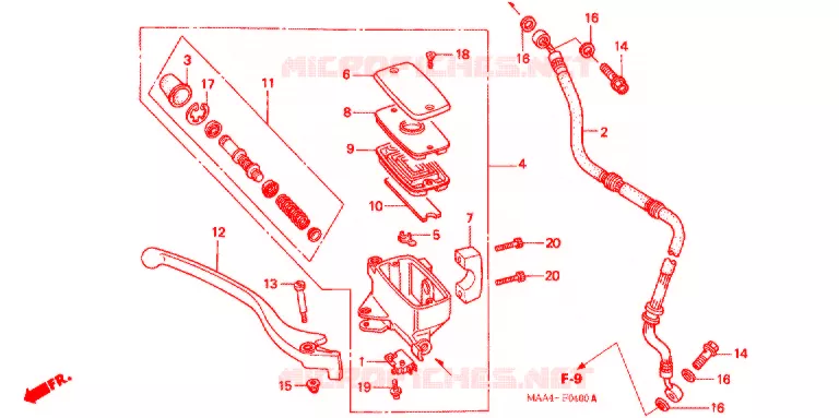 MAITRE CYLINDRE DE FREIN AVANT Honda MOTO 1100 SHADOW 2003  VT1100C3