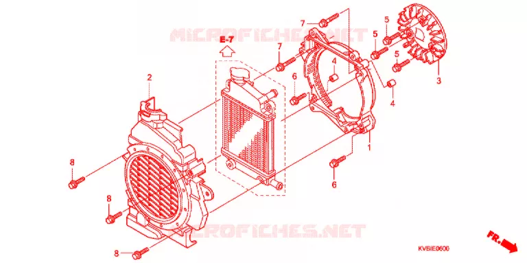 VENTILATEUR ET COUVERCLE DE RADIATEUR Honda MOTO 110 VARIO 2010  ACB110CBB