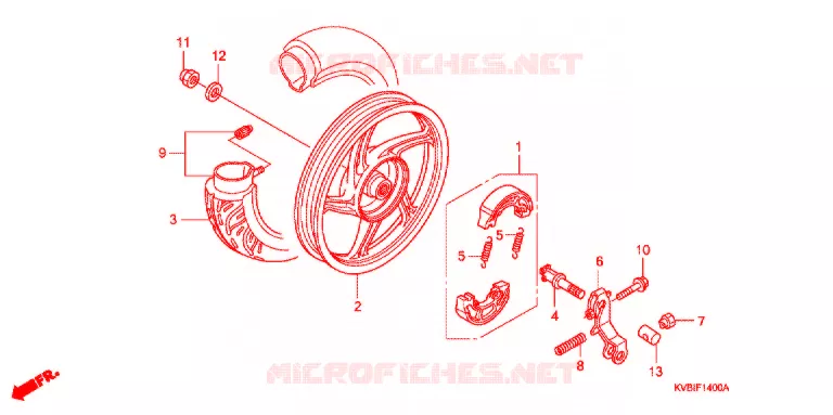 ROUE ARRIERE (MOULURE) Honda MOTO 110 VARIO 2010  ACB110CSB