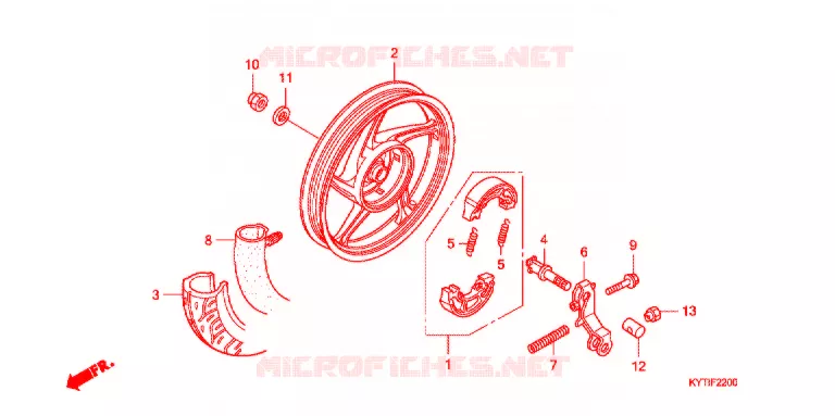 ROUE ARRIERE Honda SCOOTER 110 SCOOPY 2010  ACD110CSB