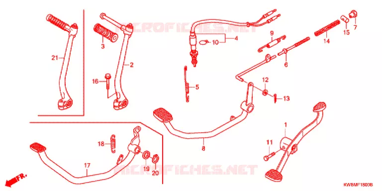PEDALE - KICK Honda MOTO 110 WAVE 2016  AFP110CRFG