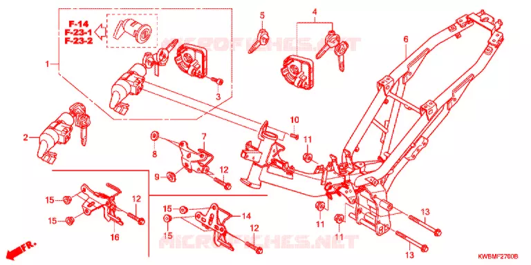 CADRE Honda MOTO 110 WAVE 2016  AFP110CRFG