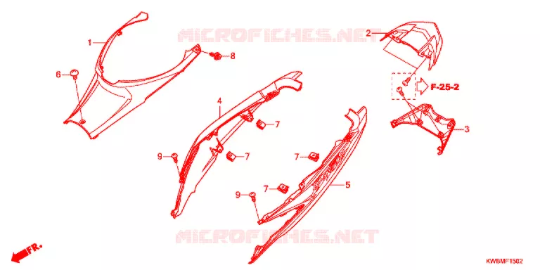 CARENAGE ARRIERE (AFP110CSFG/AFP110CRFG) Honda MOTO 110 WAVE 2016  AFP110CRFG