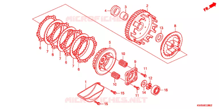 EMBRAYAGE (F.C.C.) (2) Honda MOTO 110 WAVE 2016  AFP110CRFG
