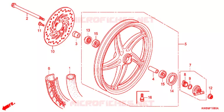 ROUE AVANT Honda MOTO 110 WAVE 2017  AFP110CSFG