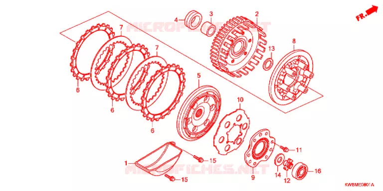 EMBRAYAGE  Honda MOTO 110 WAVE 2011  AFP110KCSB