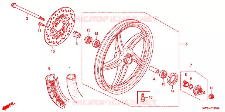 ROUE AVANT Honda MOTO 110 WAVE 2011  AFP110KCSB