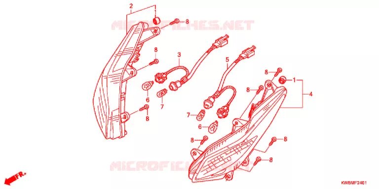 CLIGNOTANT AVANT (AFP110MCSE/AFP110MCRE) Honda MOTO 110 WAVE 2015  AFP110MCRE