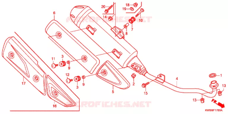 SILENCIEUX D'ECHAPPEMENT (AFP110MCS/AFP110MCR/AFP110KCS) Honda MOTO 110 WAVE 2014  AFP110MCRE
