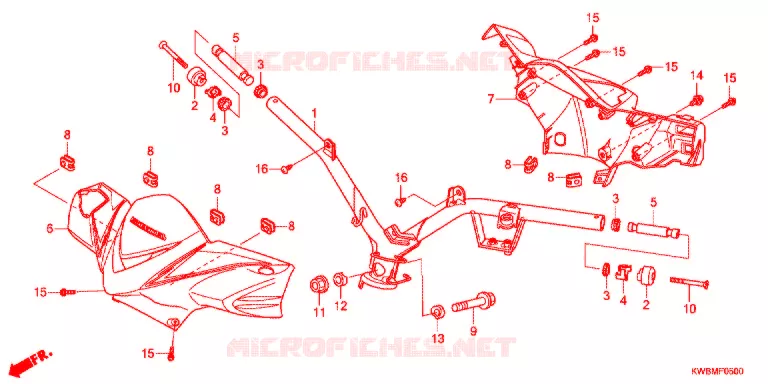 GUIDON (1) Honda MOTO 110 WAVE 2011  AFP110MCSB