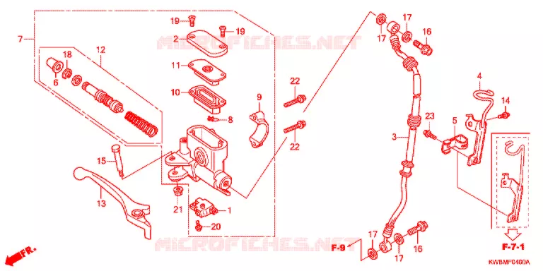 MAITRE CYLINDRE DE FREIN AVANT Honda MOTO 110 WAVE 2011  AFP110MCSB