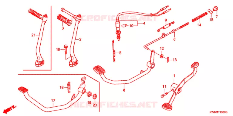 PEDALE - KICK Honda MOTO 110 WAVE 2013  AFP110MCSB