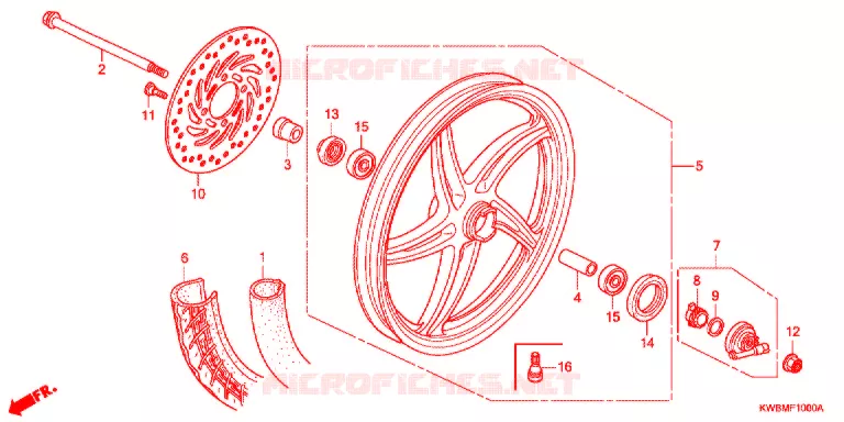 ROUE AVANT Honda MOTO 110 WAVE 2011  AFP110MCSB