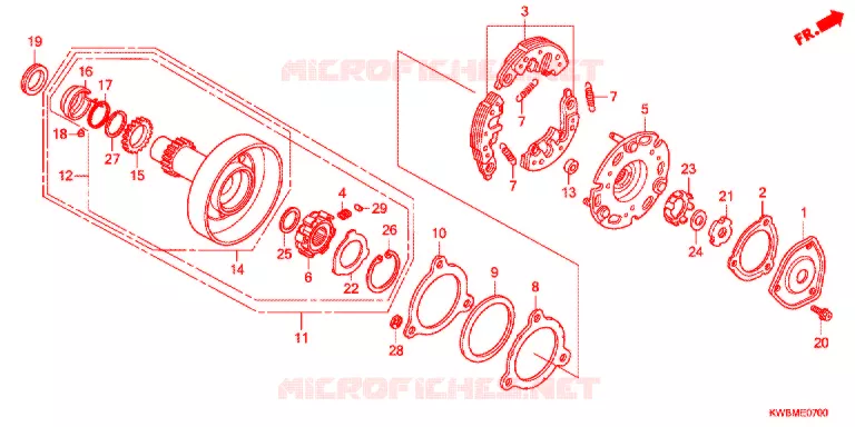 EMBRAYAGE UNIDIRECTIONNEL Honda MOTO 110 WAVE 2013  AFP110MCSD