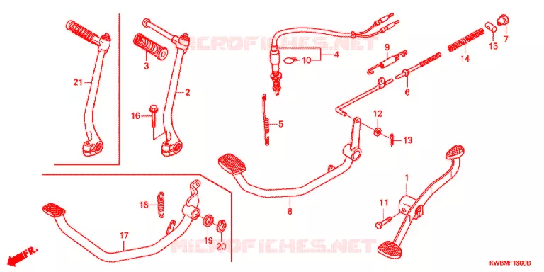 PEDALE - KICK Honda MOTO 110 WAVE 2013  AFP110MCSD