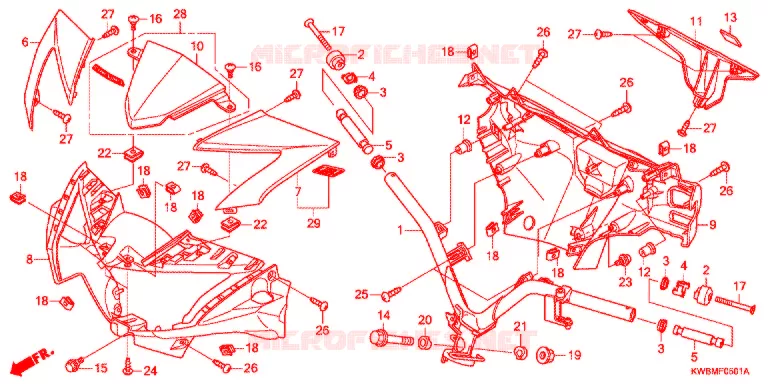 GUIDON (2) Honda MOTO 110 WAVE 2016  AFP110MCSE
