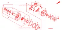 EMBRAYAGE UNIDIRECTIONNEL pour Honda WAVE 125 X, Casted wheels, Electric start de 2012