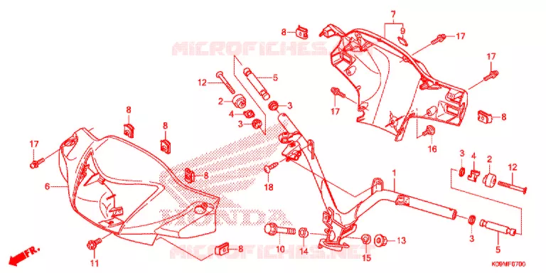 GUIDON - CARENAGE Honda MOTO 110 WAVE 2013  AFS110KDE