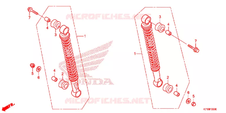 AMORTISSEUR ARRIERE Honda MOTO 110 WAVE 2016  AFS110MCSG