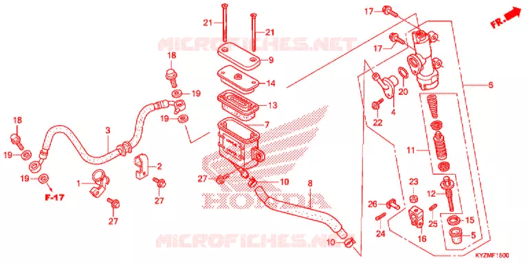 MAITRE CYLINDRE DE FREIN ARRIERE Honda MOTO 125 FUTURE 2012  AFS125MCRD