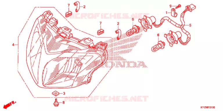 PHARE (AFS125MSD/MCSD,E/MCRD,E) Honda MOTO 125 FUTURE 2012  AFS125MCRD