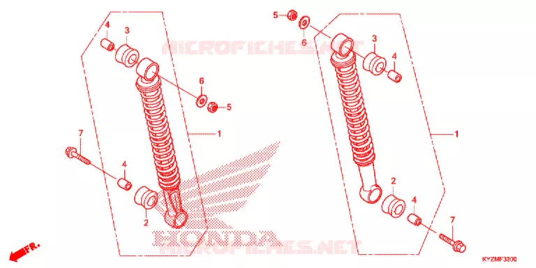 AMORTISSEUR ARRIERE Honda MOTO 125 FUTURE 2015  AFS125MCRE