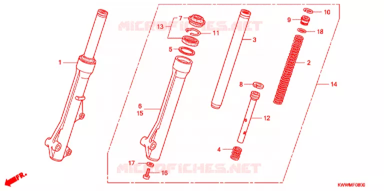 FOURCHE Honda MOTO 110 WAVE 2010  AFX110CSA