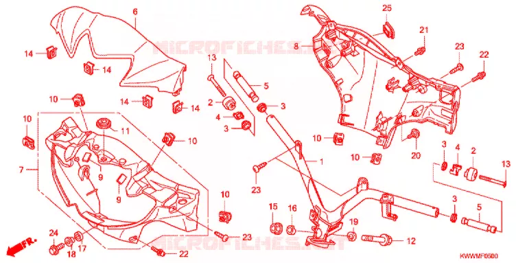 GUIDON - CARENAGE Honda MOTO 110 WAVE 2012  AFX110CSA