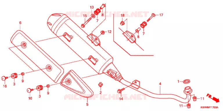 SILENCIEUX D'ECHAPPEMENT Honda MOTO 110 WAVE 2010  AFX110CSA