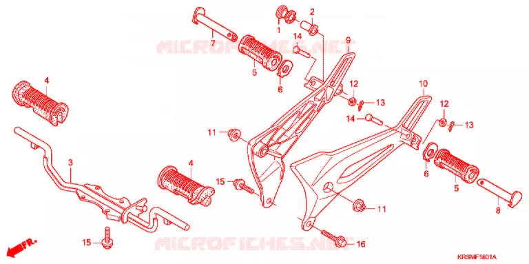 REPOSE PIED (ANF100DR/SR/MSR) Honda MOTO 100 WAVE 2007  ANF100DR6