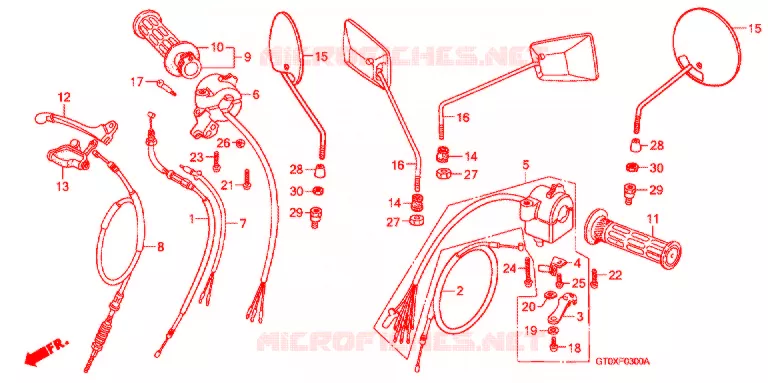 CABLES - COMMODOS - LEVIERS - POIGNEES Honda MOTO 90 CUB 2002  C90CM2