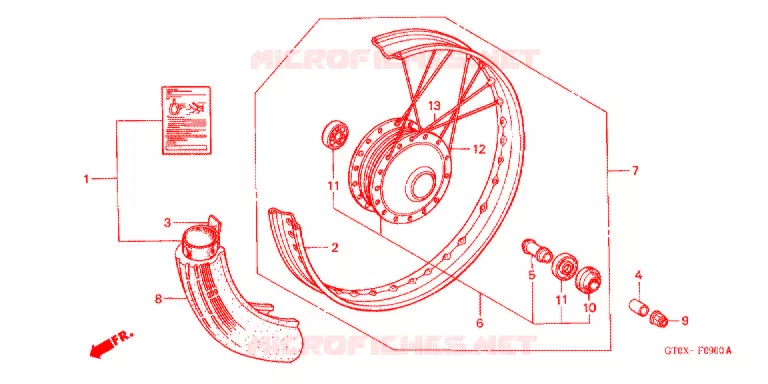 ROUE AVANT Honda MOTO 90 CUB 2000  C90DX