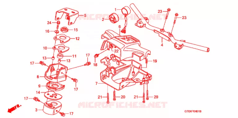 GUIDON - CARENAGE (CM) Honda MOTO 90 CUB 2008  C90CM7