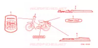 AUTOCOLLANTS (C902,5,7) pour Honda SUPER CUB 90 DELUXE de 2005