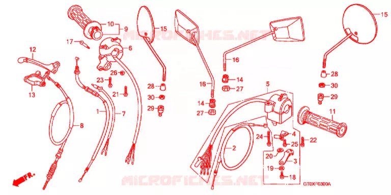CABLES - COMMODOS - LEVIERS - POIGNEES Honda MOTO 90 CUB 2006  C90D5