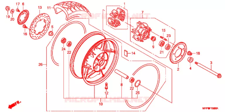ROUE ARRIERE Honda MOTO 1300 CB 2015  CB1300SADE
