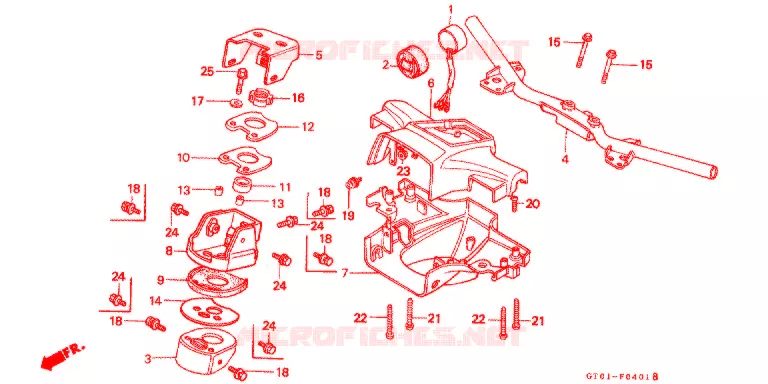 GUIDON - CARENAGE (C70/C90-CM) Honda MOTO 90 CUB 1995  C90CMS